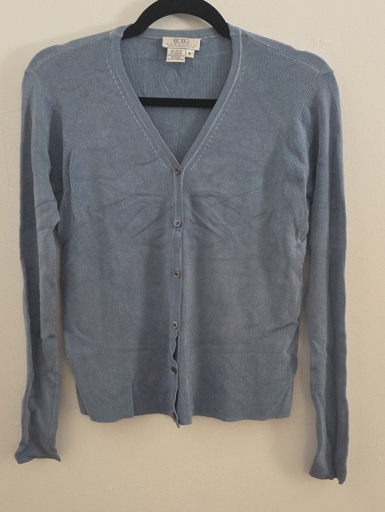 BCBG Sweaters - BCBG Light Blue V-Neck Button Cardigan
